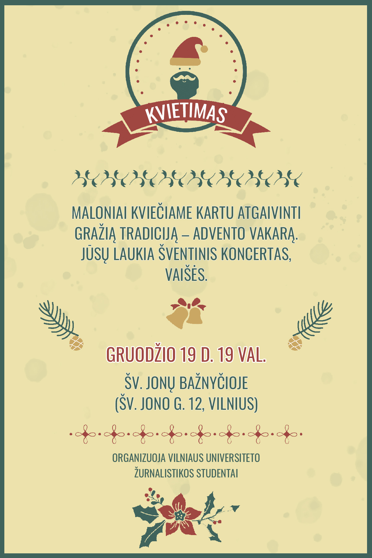 Kvietimas žurnalistų advento vakaras