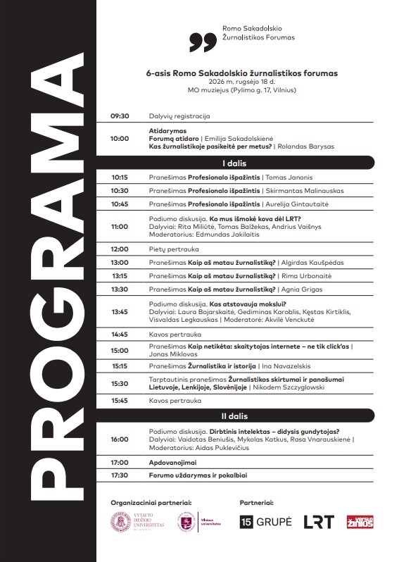 Sakadolskio forumo programa 2026